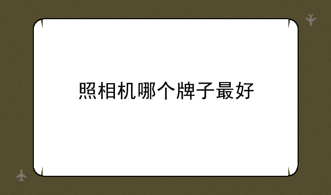 照相机哪个牌子最好