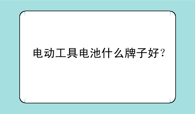 电动工具电池什么牌子好？