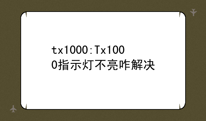 tx1000:Tx1000指示灯不亮咋解决