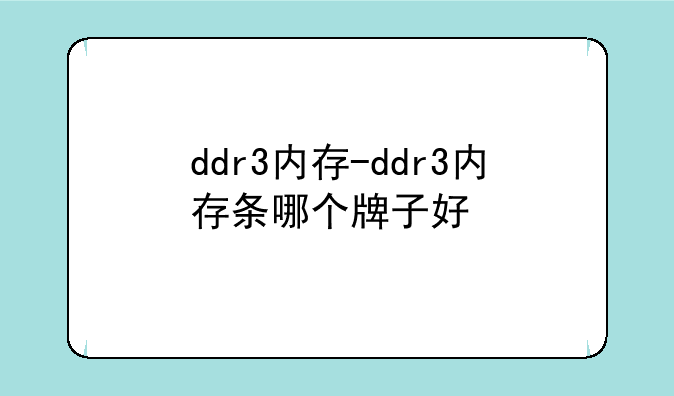 ddr3内存-ddr3内存条哪个牌子好