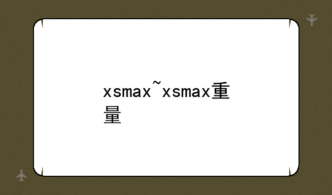 xsmax~xsmax重量