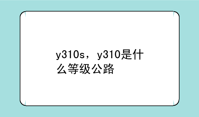 y310s，y310是什么等级公路