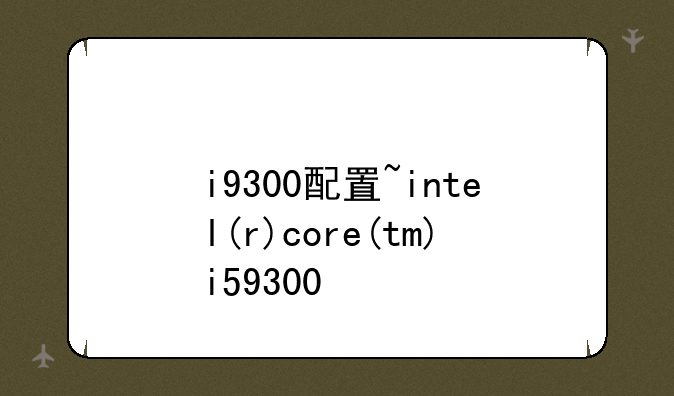 i9300配置~intel(r)core(tm)i59300